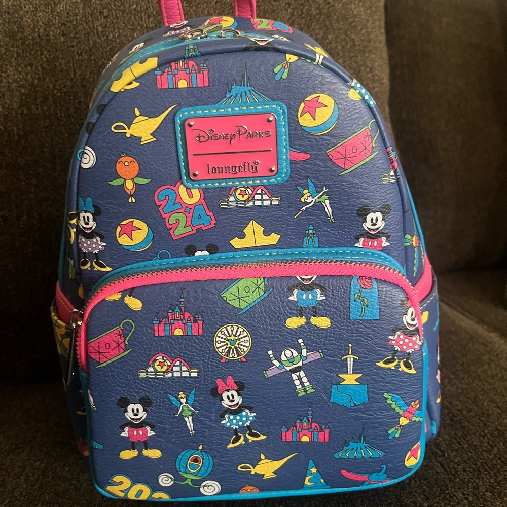 Loungefly Disney Parks Blue and Pink Mickey Mouse Backpack